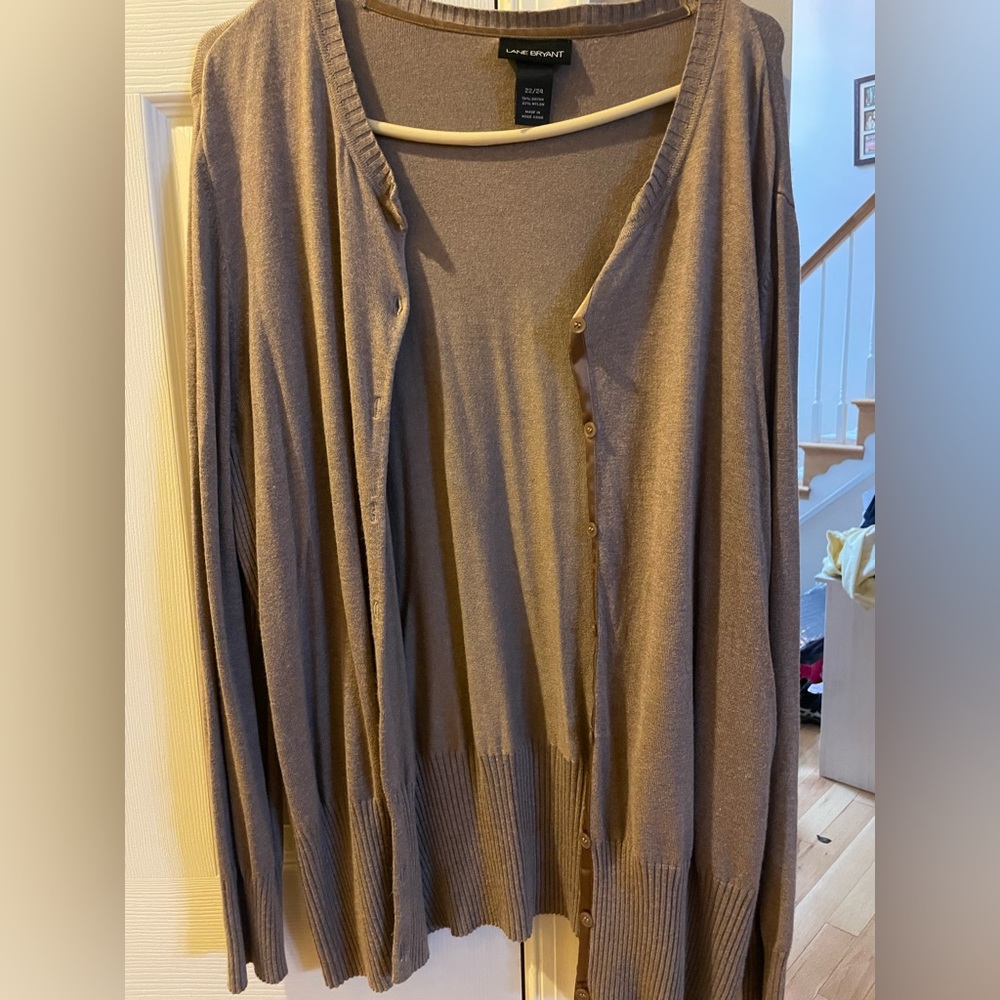 Lane Bryant sweater brown/beige combo